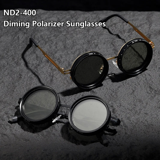 Cycling Glasses 9-level ND2-400 Adjustable Dimming Sunglasses Men Women Sun Glasses Anti UV Polarized Shades ND Filter
