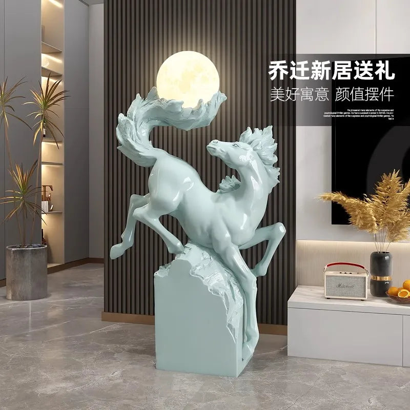 Creative Large Floor-standing Ornaments, Living Room Home Decoration, Entrance Light Luxury Sculpture, Luminous,Store Decoration