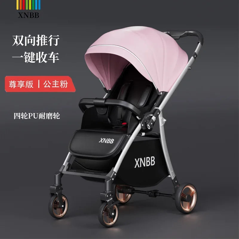 2025 New Baby Stroller Can Sit and Lie Down, Lightweight, Two-way, One-button Folding, Shock-absorbing 0 To 3 Years Old Stroller