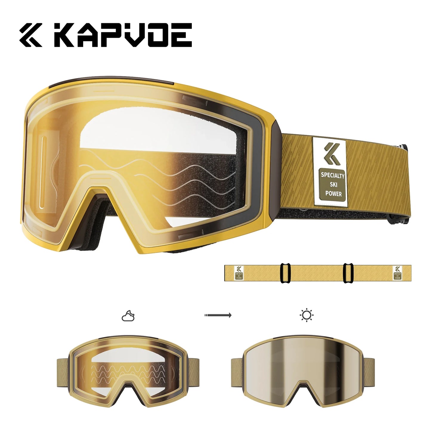 KAPVOE Ski Goggles Magnetic Double-Layer Anti-Fog Impact-Resistant Lenses Suitable for Male Female Teenagers UV400 Protection