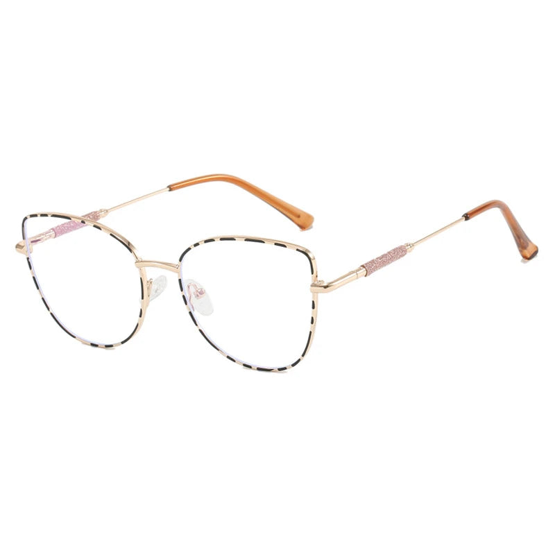New Fashion Brand Design Cat Eye Photochromism Prescription Reading Glasses Women Anti Blue Light Frame Clear Hyperopia Eyewear