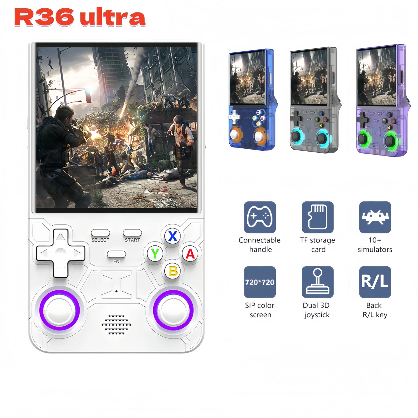 R36 ultra retro handheld game console 4.0 inch open-source Linux system portable video player handheld game console R36ultra