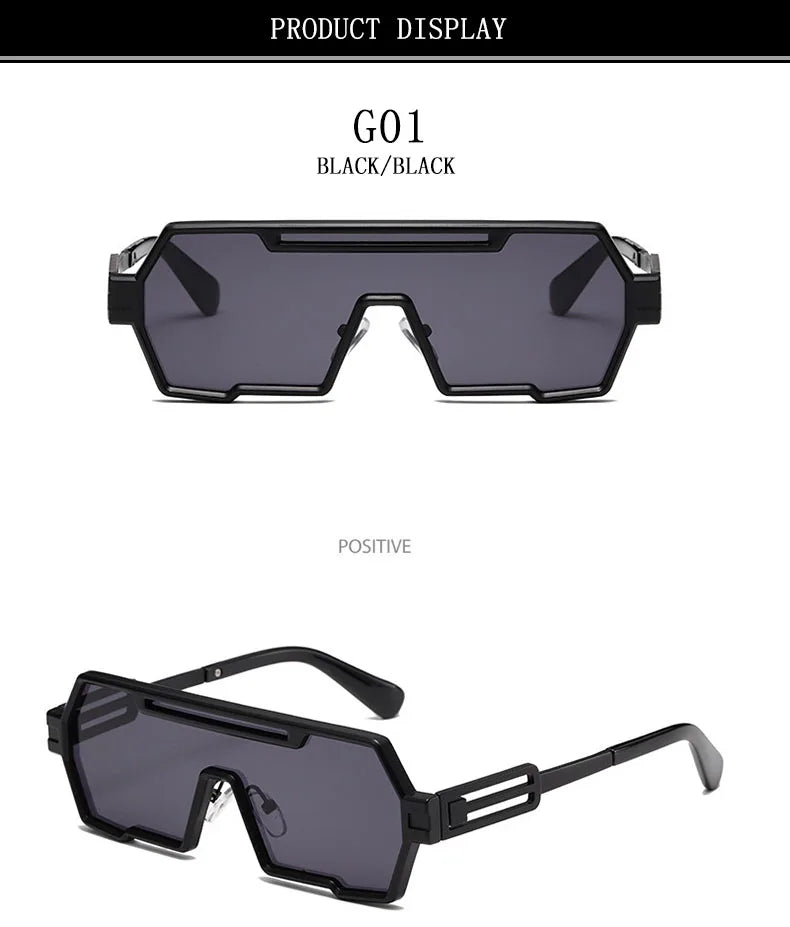 Heavy Metal Steampunk Sunglasses For Men Square Vintage Punk Fashion Glasses Retro Gafas De Sol Hombre Lunette De Soleil Homme