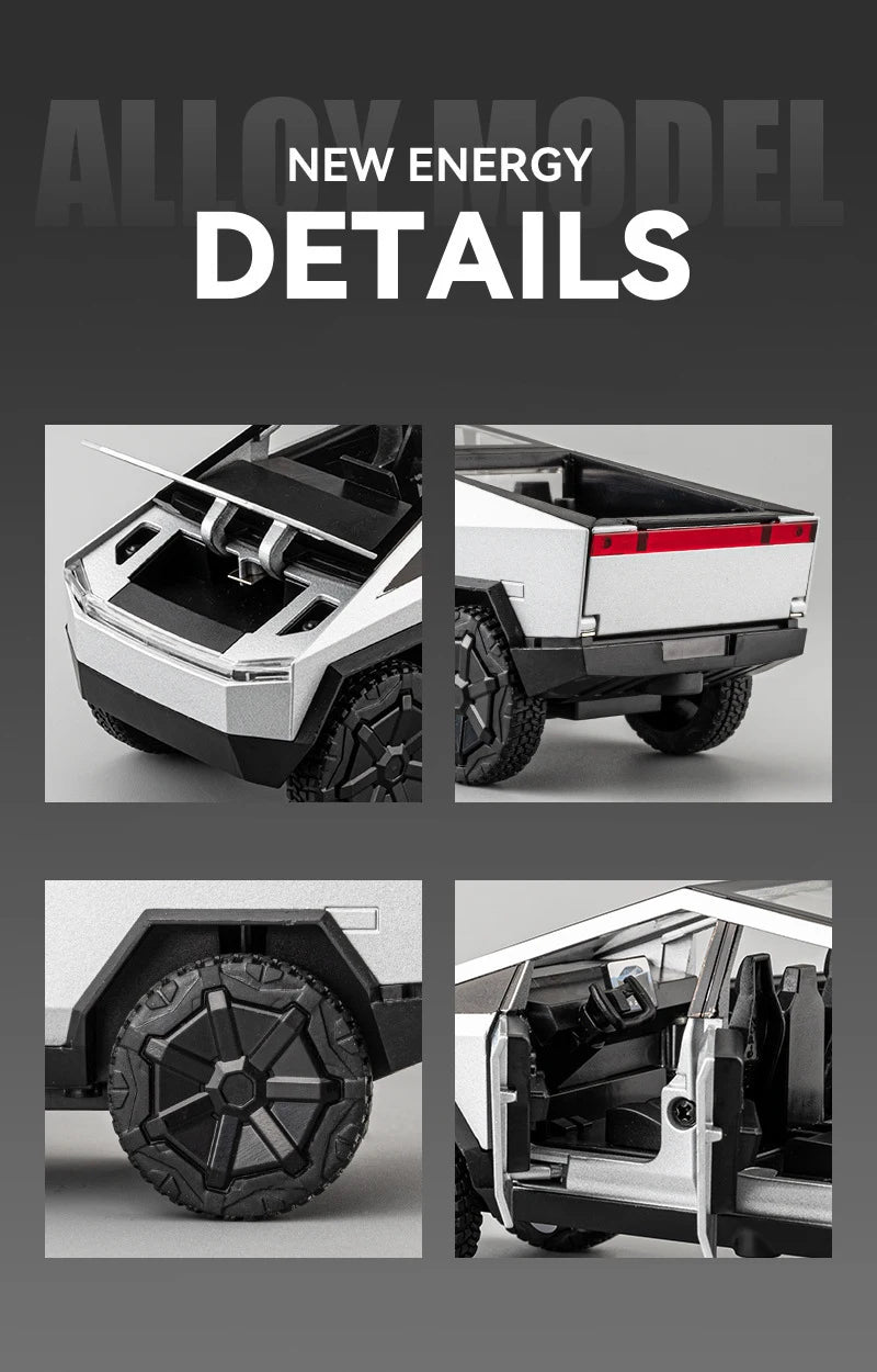 1:32 Cyber toy truck Car Model Alloy Car Die Cast Toy Car Model Sound and light Children's Toy Collectibles