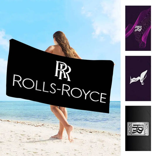 Luxury R-Rolls-Royce Logo Microfiber Beach Towel Absorbent Quick Dry Soft Yoga Swimming Resort Mountain Climbing Towel
