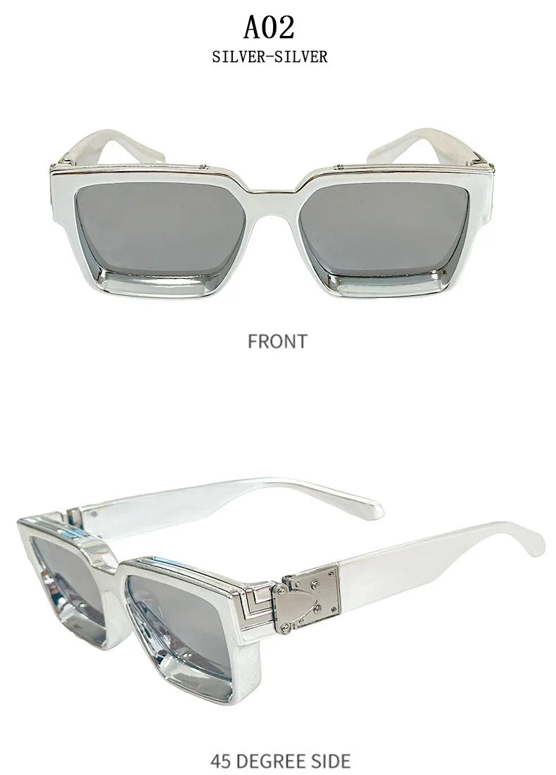 Millionaire Square Sunglasses For Men Retro Sunscreen Sunglasses Women Trendy And Fashionable Vintage Fashion Glasses Zonnebril