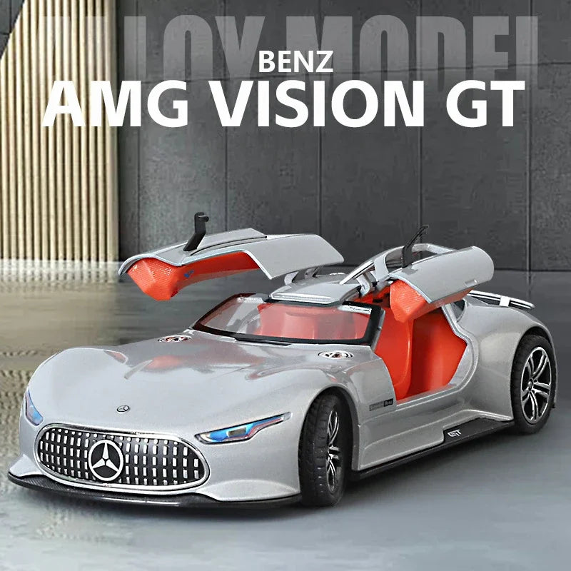 Simulation 1/24 Benz AMG Vision GT Alloy Car Model Metal Diecast Toy Vehicle Boy Birthday Gift Collection Home Decor Miniature