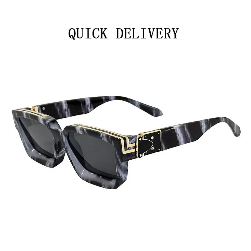 Millionaire Square Sunglasses For Men Retro Sunscreen Sunglasses Women Trendy And Fashionable Vintage Fashion Glasses Zonnebril