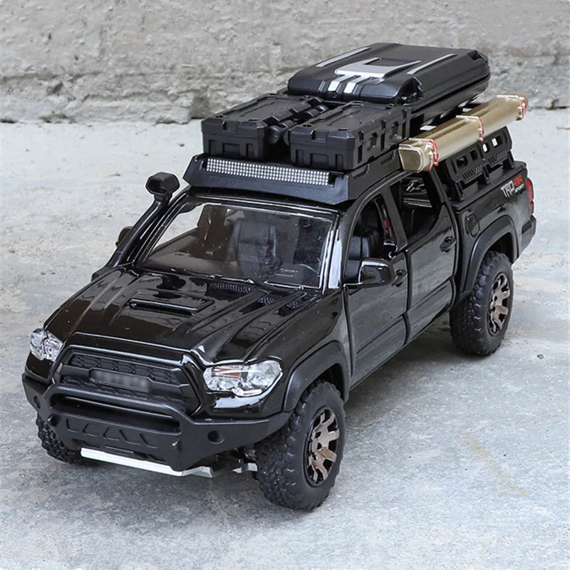 1/32 Tacoma Travel version Pickup Alloy Car Model Diecast Metal Off-Road Vehicles Car Model Sound Light Simulation Kids Toy Gift
