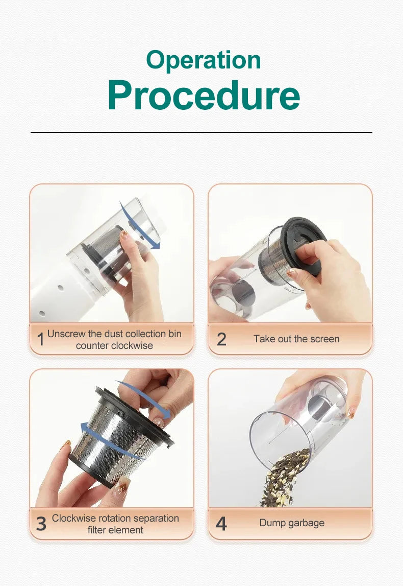 Multifunctional Handheld Vacuum Cleaner Powerful Suction 15000pa Filter Wireless Vacuum Cleaner for Pet hair Floor Household