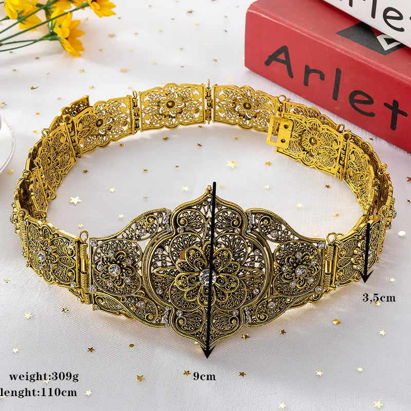 Fatima Fashion Arabian Luxury Bride Belt For Women Caucasus Traditional Wedding Waist Chain Shipping Jewelry