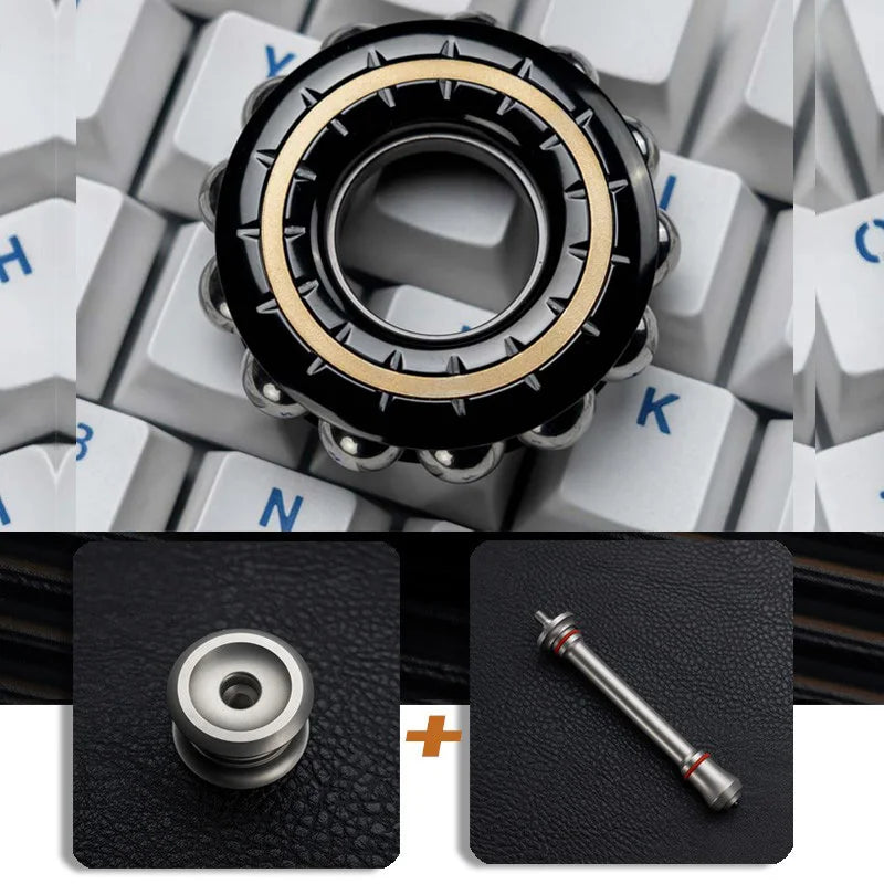 DJG Cyberpunk Beads Fidget Ring Mechanical Fingertip Gyro EDC Toy Decompression Decompression Artifact Push Card