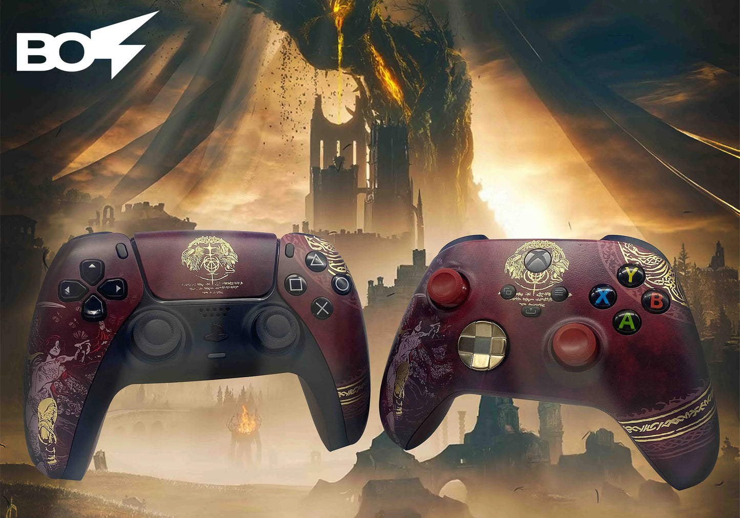 Gold stamping PS5 Controller Shell Faceplate Cover with Touchpad for DualSense Controller, Replacement for BDM-010 to 050