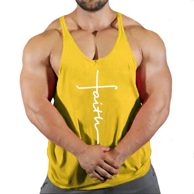 Gym Top Men T-shirts Fitness Man Clothes Muscular Bodybuilding Shirt Singlet Stringer Clothing Vest Men's Singlets Vests Tops