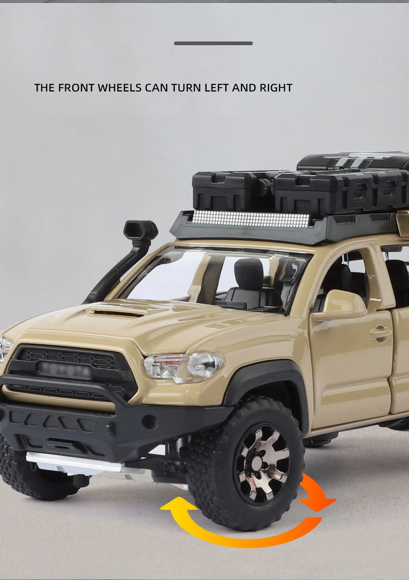 1/32 Tacoma Travel version Pickup Alloy Car Model Diecast Metal Off-Road Vehicles Car Model Sound Light Simulation Kids Toy Gift