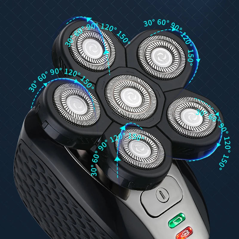 Electric hair clipper and shaver, men's cordless charging rotary blade shaver