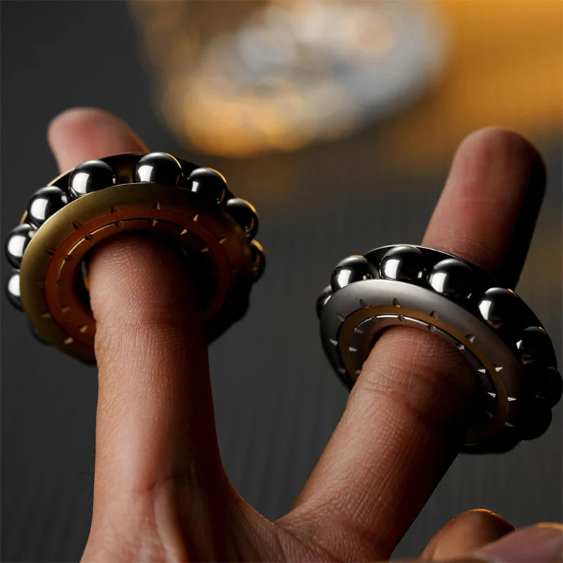 DJG Cyberpunk Beads Fidget Ring Mechanical Fingertip Gyro EDC Toy Decompression Decompression Artifact Push Card