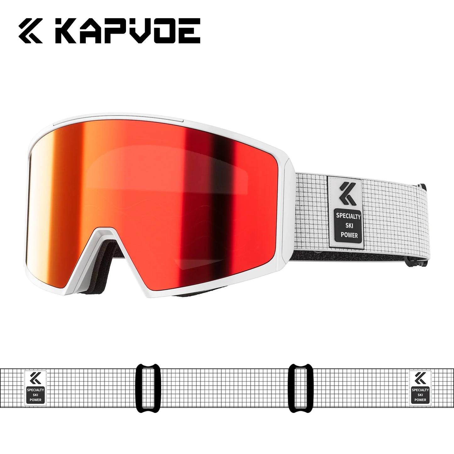 KAPVOE Ski Goggles Magnetic Double-Layer Anti-Fog Impact-Resistant Lenses Suitable for Male Female Teenagers UV400 Protection