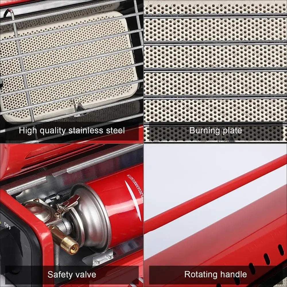 Camping Wind Proof Gas Burner Outdoor Heating Stove Gas Stove Portable Propane Heater Strong Fire Stove Heater Picnic Tourist