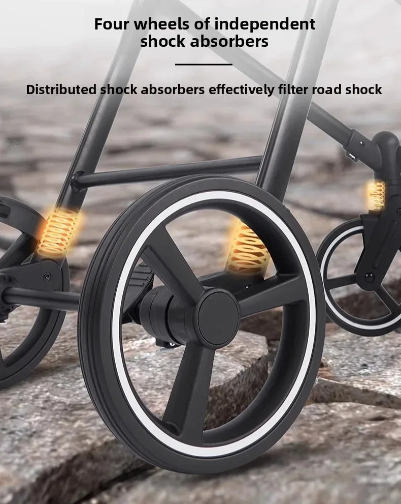 A Foldable, Multifunctional Stroller That Can Be Carried on An Airplane. It Can Be Disassembled Into A Lightweight Baby Bike.