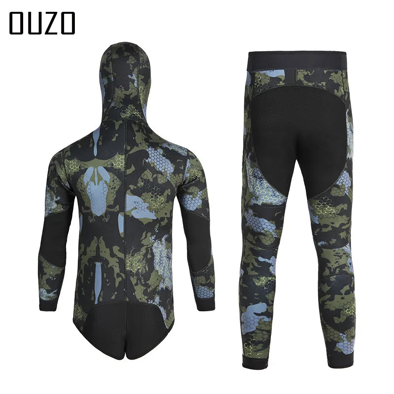 3mm Fishing Suit Diving Suit Cold and Warm Split Body Swimming Surfing Suit Free Diving Fishing and Hunting