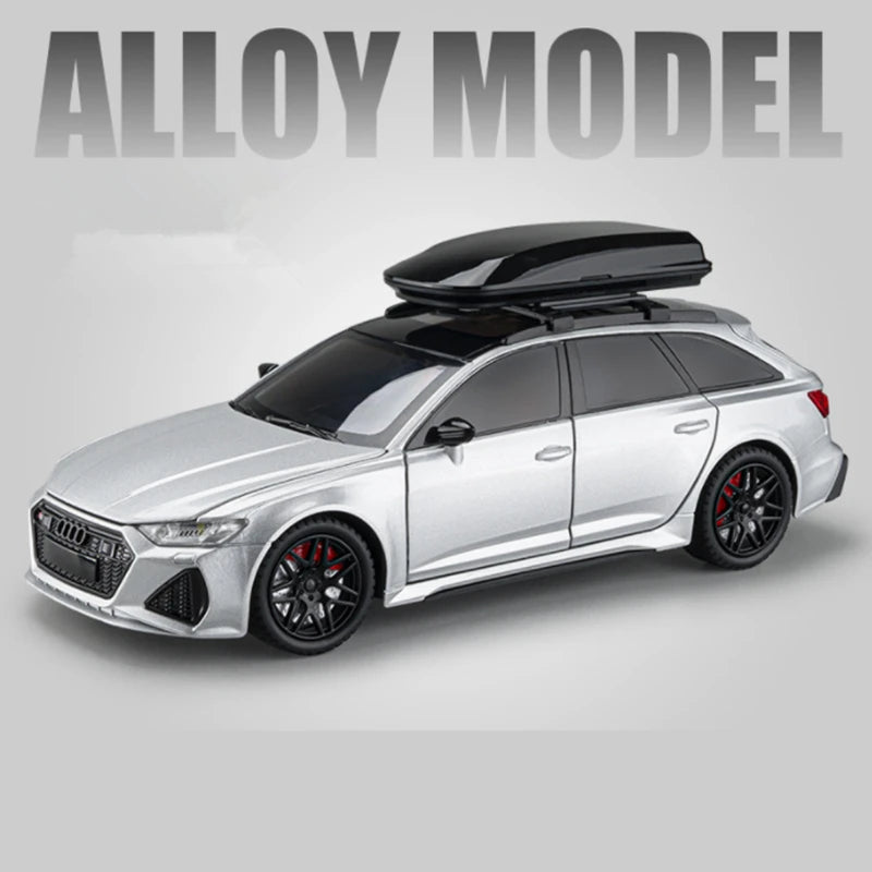 1/24 Audi RS6 Avant Station Wagon Alloy Car Model Diecast Metal Toy Vehicles Car Model Simulation Sound and Light Kids Toys Gift