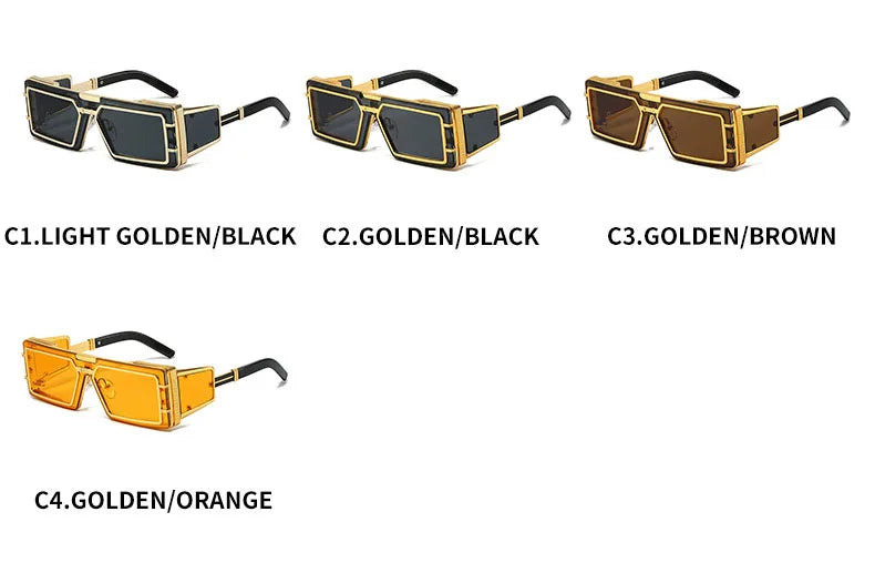 Square Punk Sunglass Men Vintage Luxury Steampunk Sunglasses Women Fashion Glasses Gafas De Sol Hombre Lunette De Soleil Homme