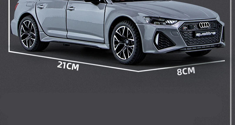 1/24 Audi RS6 Avant Station Wagon Alloy Car Model Diecast Metal Toy Vehicles Car Model Simulation Sound and Light Kids Toys Gift
