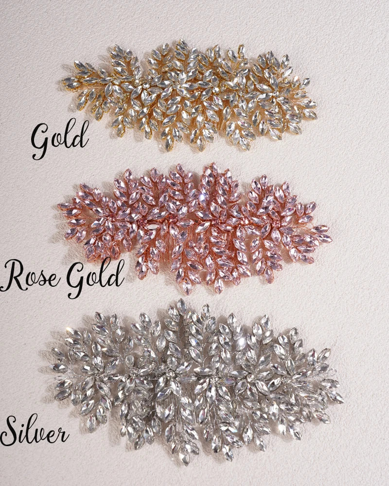 MIMIOR Wedding Full Rhinestone Oversized Hair Comb Bridal Hair Accessories Sparkly Hair Piece Gem Tiara For Women and Girls