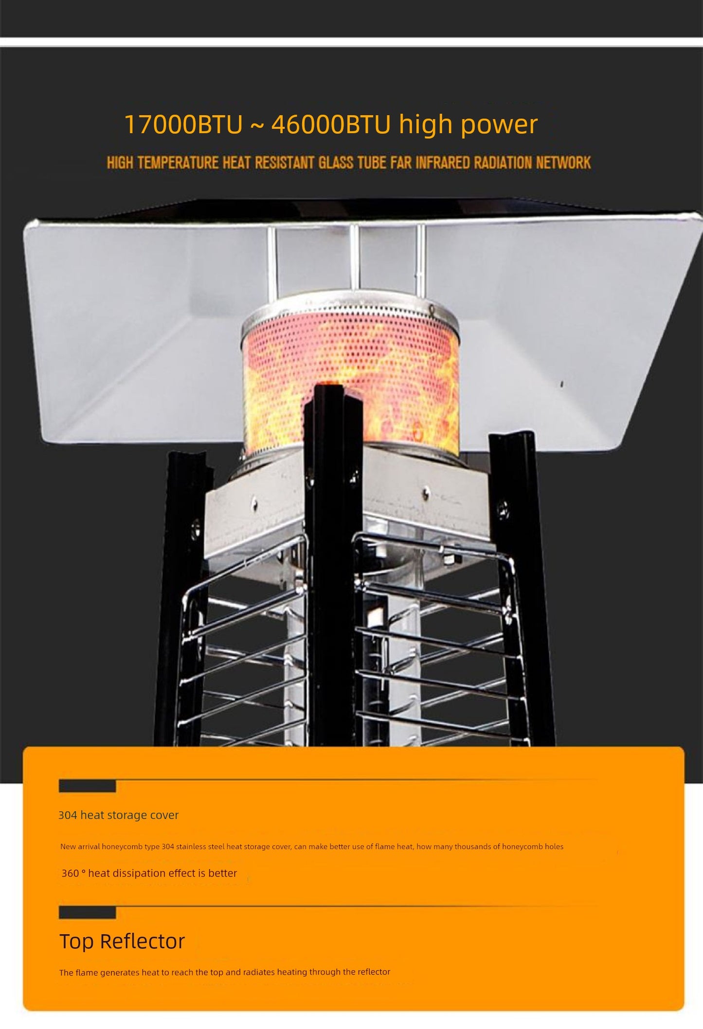 Commercial Landscape Real Fire Tower-Shaped Courtyard Gas Heater