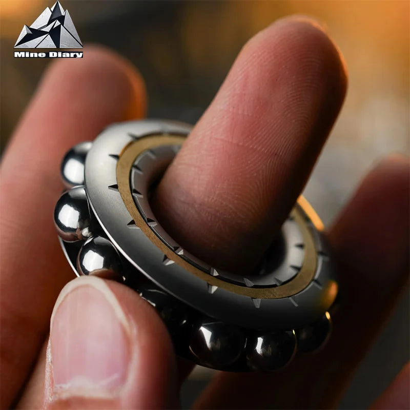 DJG Cyberpunk Beads Fidget Ring Mechanical Fingertip Gyro EDC Toy Decompression Decompression Artifact Push Card