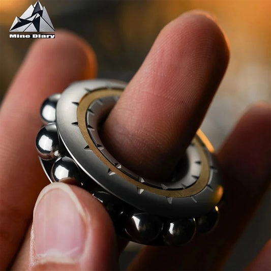 DJG Cyberpunk Beads Fidget Ring Mechanical Fingertip Gyro EDC Toy Decompression Decompression Artifact Push Card