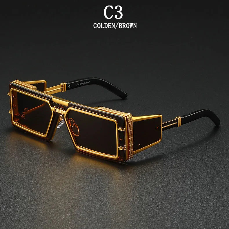 Square Punk Sunglass Men Vintage Luxury Steampunk Sunglasses Women Fashion Glasses Gafas De Sol Hombre Lunette De Soleil Homme