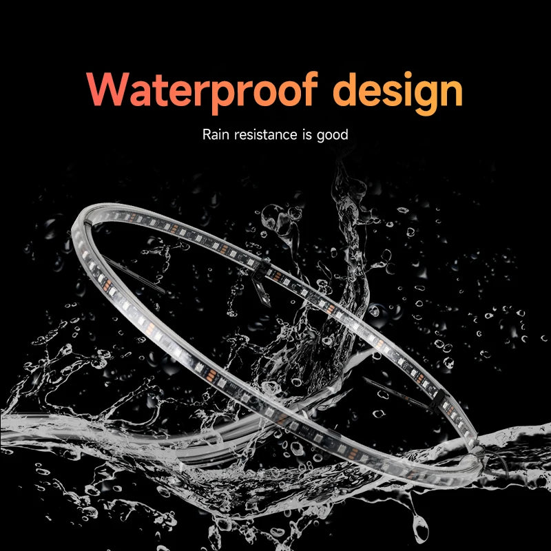 4 Pcs RGB Car Wheel Light For 15.5 inch 17 inch 19 inch APP/Remote Car Hub Light 12V LED With Brake Steering Phantom Neon Lamp