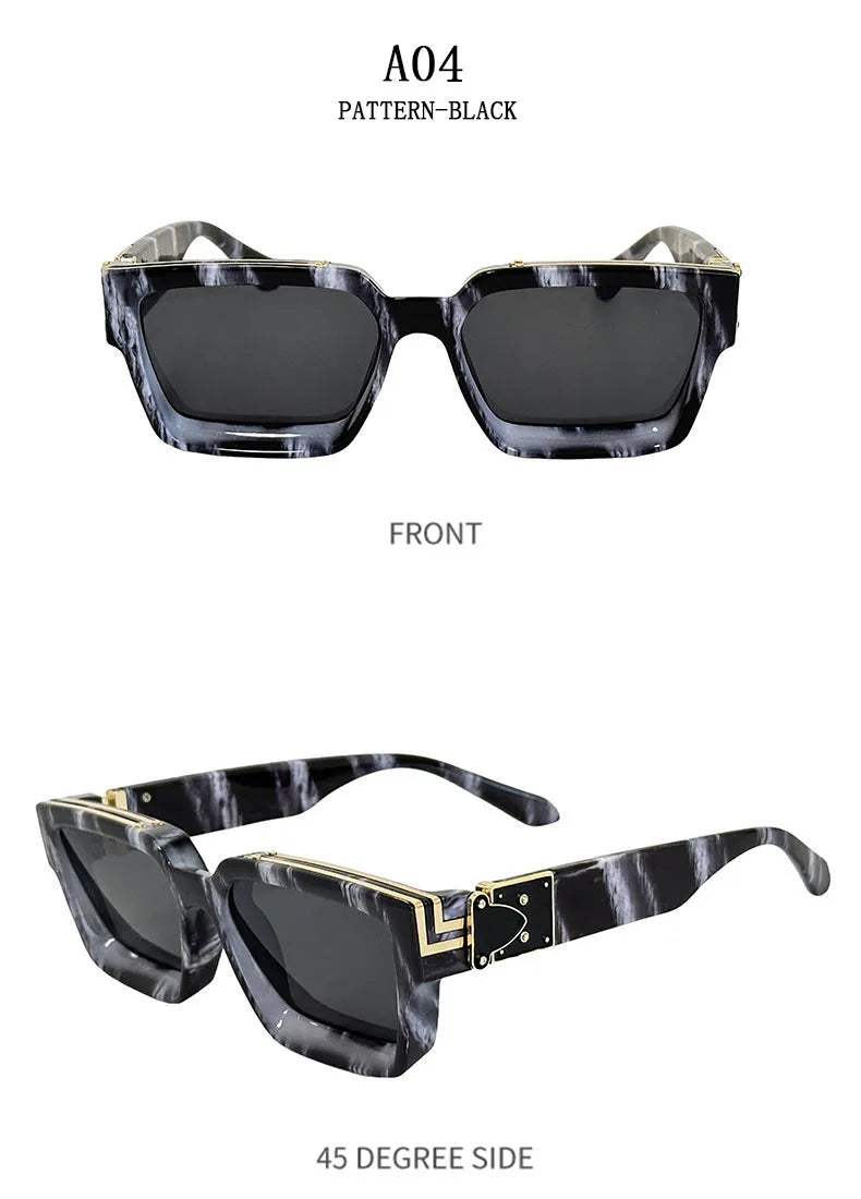 Millionaire Square Sunglasses For Men Retro Sunscreen Sunglasses Women Trendy And Fashionable Vintage Fashion Glasses Zonnebril