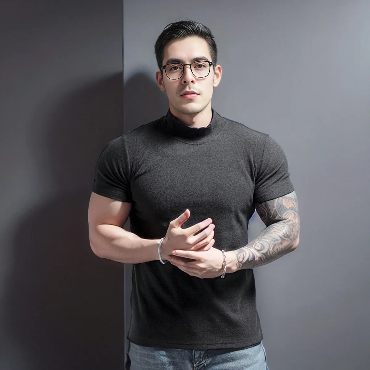 Gym Men's Summer Sports Quick Dry Fitness Short Sleeve T-shirt Outdoor Slim Casual Tee Tops Muscle Tights Bodybuilding Clothing