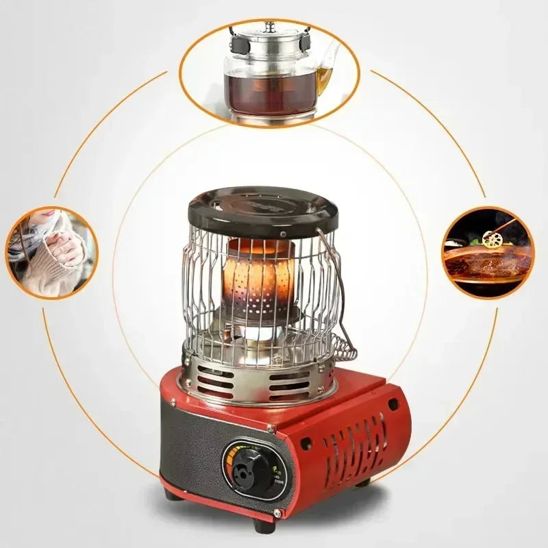 Portable Gas Heater for Outdoor Camping Gas Stove Windproof Tourist Gas Burner Tent Stoves Heater Picnic BBQ Cooking Gas Stove