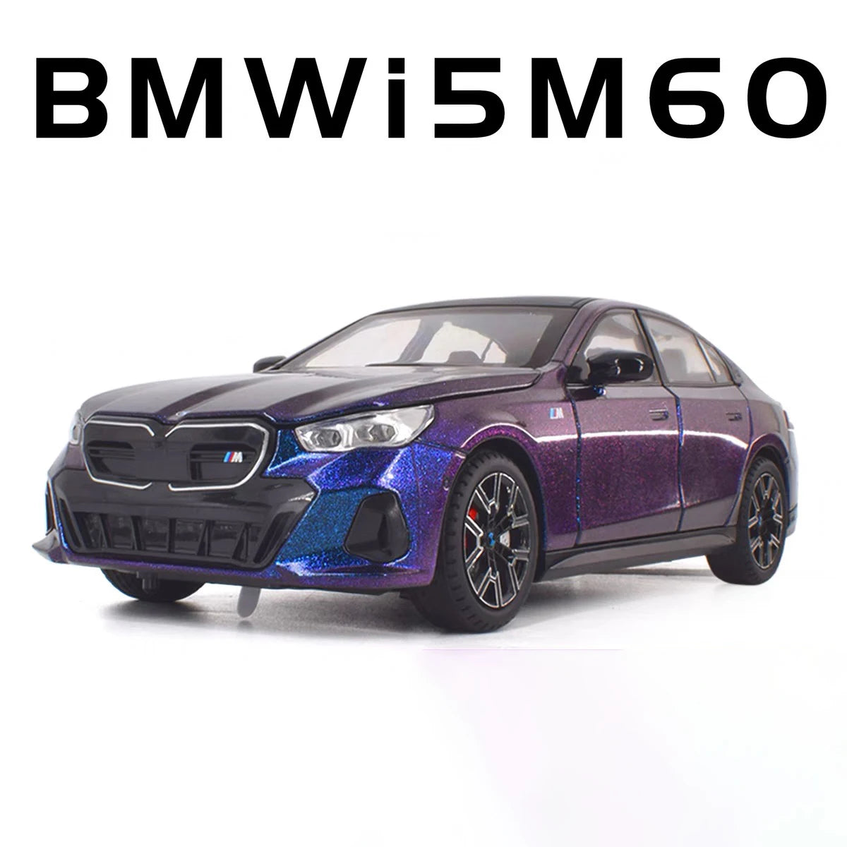 1:24 BMW i5 M60 Coupe Alloy Car Model Diecasts Metal Limousine Pure Electric Vehicles Car Model Simulation Sound Light Kids Gift