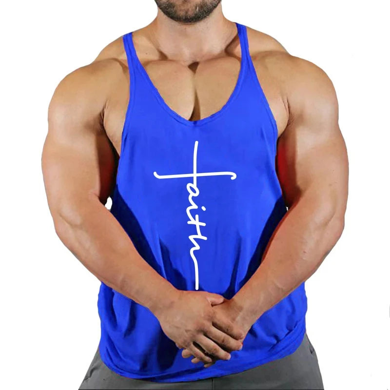 Gym Top Men T-shirts Fitness Man Clothes Muscular Bodybuilding Shirt Singlet Stringer Clothing Vest Men's Singlets Vests Tops