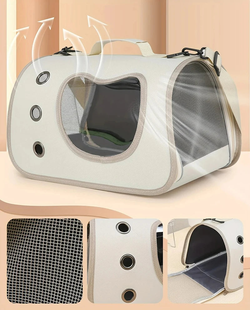 Portable Pet Carrier Bag for Small Dogs Cats Outdoor Foldable Cat Bag Breathable Cat Shoulder Bag Kitten Carrying Bag