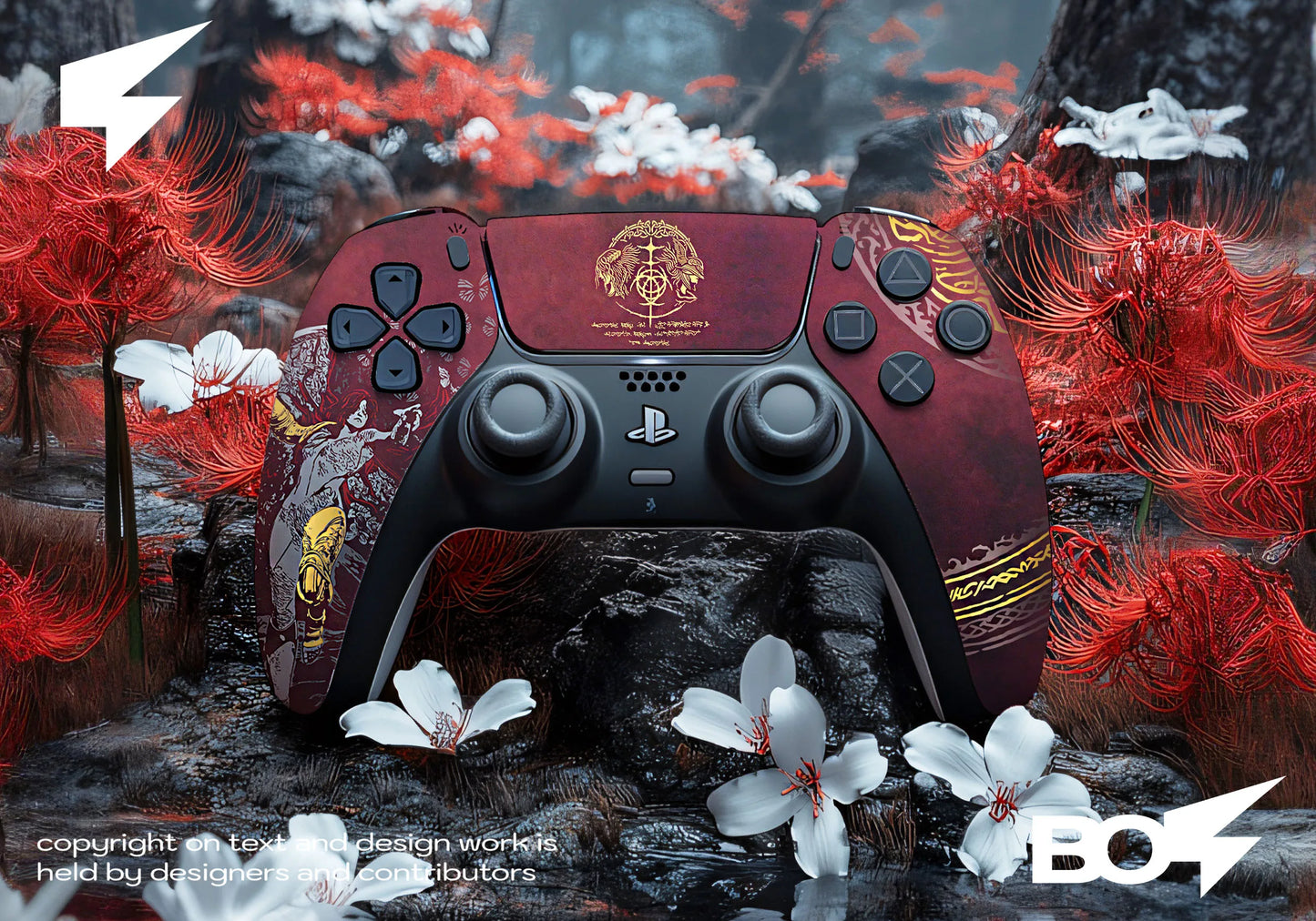 Gold stamping PS5 Controller Shell Faceplate Cover with Touchpad for DualSense Controller, Replacement for BDM-010 to 050