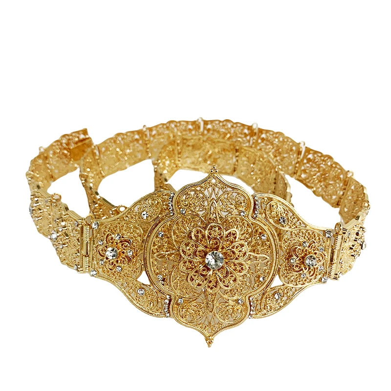 Fatima Fashion Arabian Luxury Bride Belt For Women Caucasus Traditional Wedding Waist Chain Shipping Jewelry