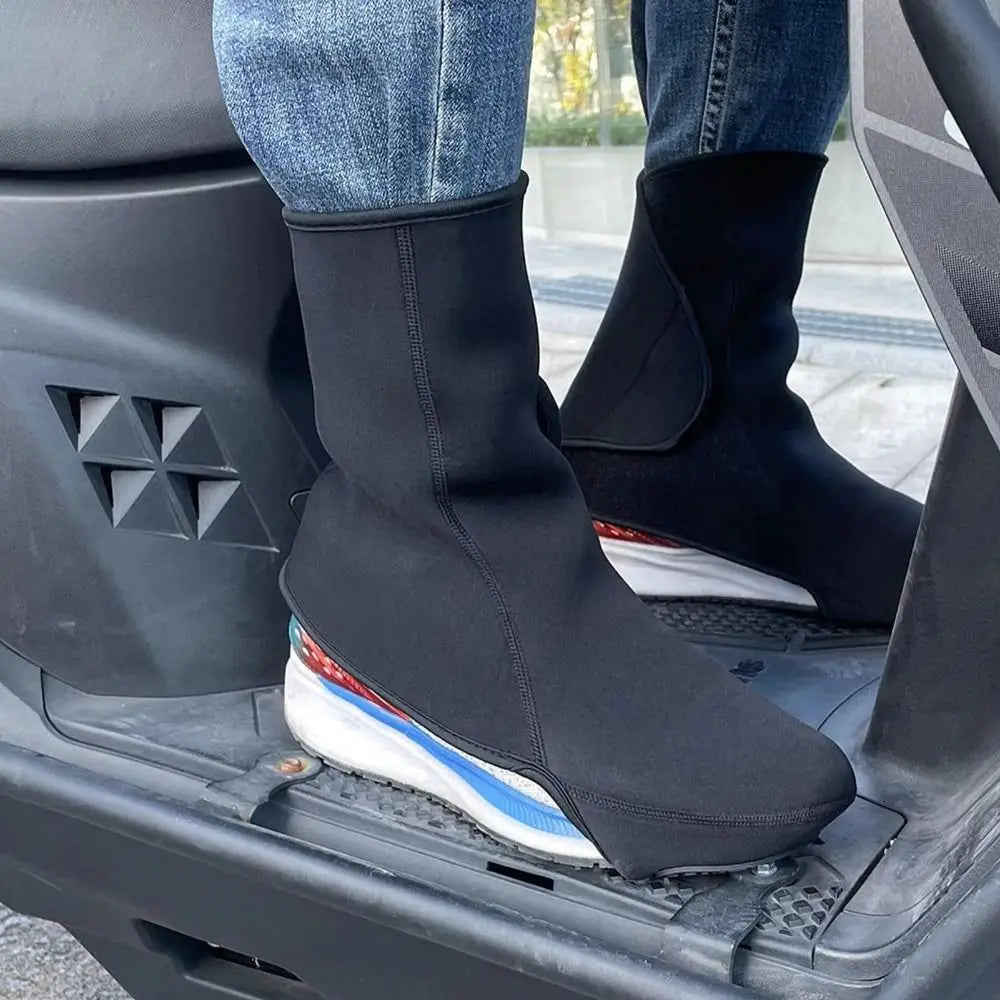 Cold-proof Cycling Shoe Covers Neoprene Waterproof Windproof Ankle Protector Warm Foot Case Motorcycle Riding Leg Covers