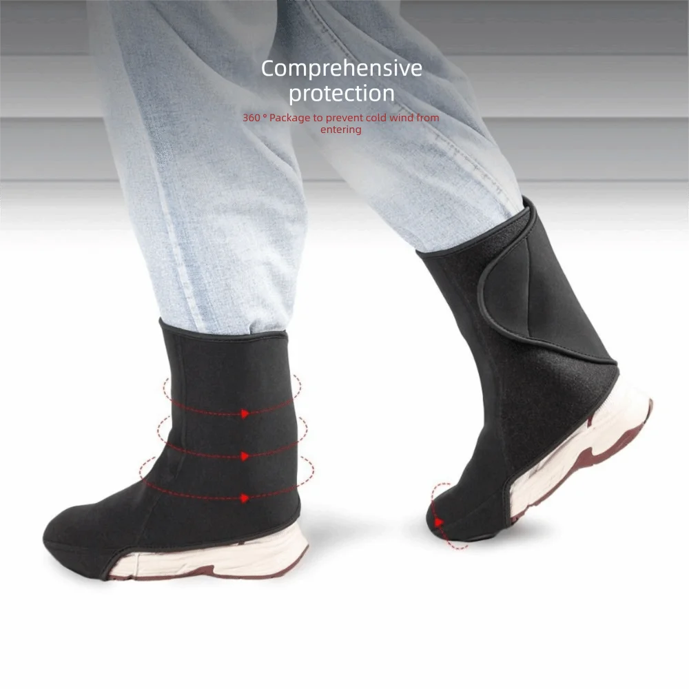 Cold-proof Cycling Shoe Covers Neoprene Waterproof Windproof Ankle Protector Warm Foot Case Motorcycle Riding Leg Covers